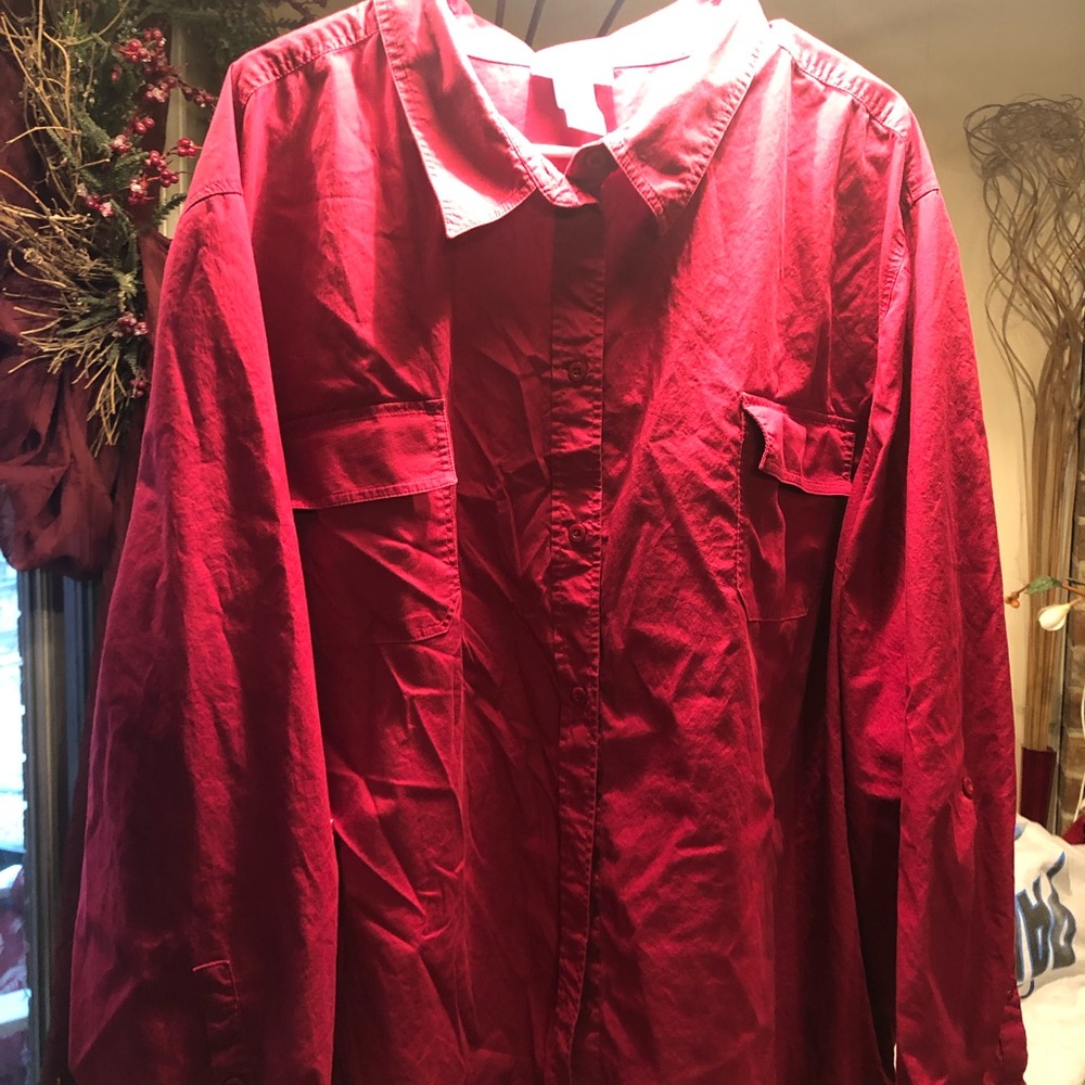 Catherine’s burgundy button down dress shirt 5X